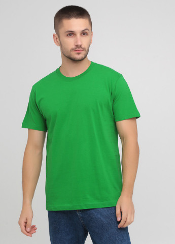 Зеленая футболка мужская безшовная с круглым воротником Stedman