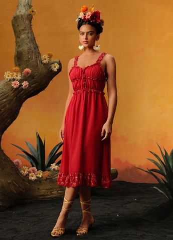 Красное пляжное, кэжуал платье с открытой спиной, клеш SHEIN с цветочным принтом