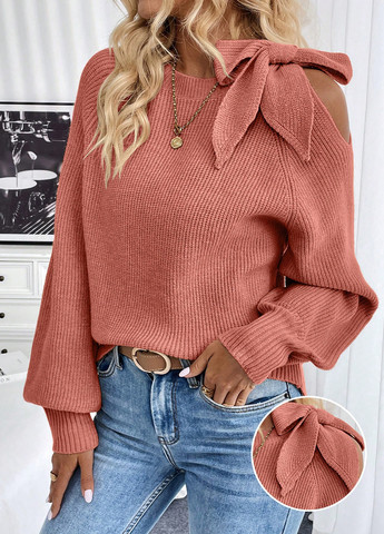 Терракотовый демисезонный свитер SHEIN