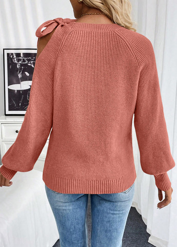 Терракотовый демисезонный свитер SHEIN