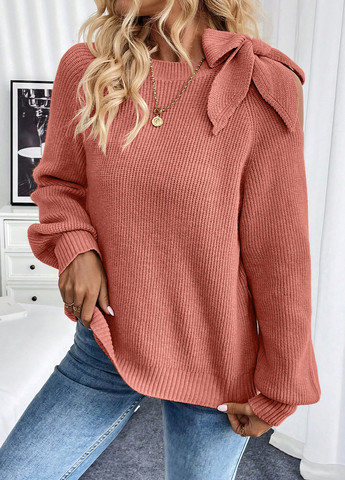 Терракотовый демисезонный свитер SHEIN