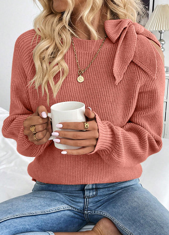 Терракотовый демисезонный свитер SHEIN