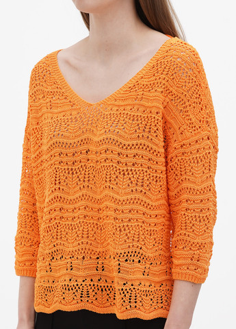 Оранжевый летний пуловер пуловер Comma