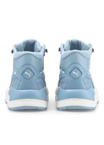 Осенние ботинки 388574-05 Puma с логотипом, с перфорацией, с белой подошвой из искусственной кожи