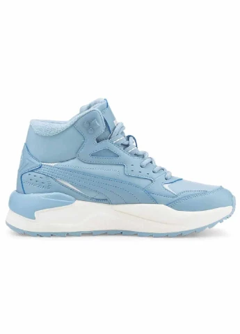 Осенние ботинки 388574-05 Puma с логотипом, с перфорацией, с белой подошвой из искусственной кожи