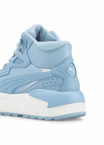 Осенние ботинки 388574-05 Puma с логотипом, с перфорацией, с белой подошвой из искусственной кожи
