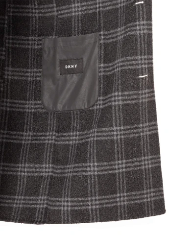Сіре демісезонне Пальто однобортне DKNY