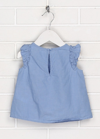 Синяя однотонная блузка H&M летняя
