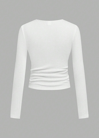 Разноцветный демисезонный кэжуал лонгслив SHEIN однотонный