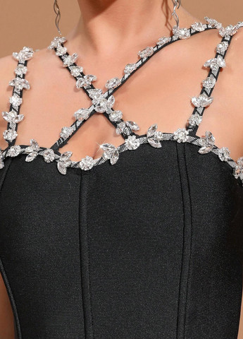 Чорна вечірня сукня футляр SHEIN однотонна