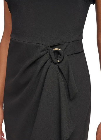 Черное деловое, кэжуал платье а-силуэт DKNY однотонное