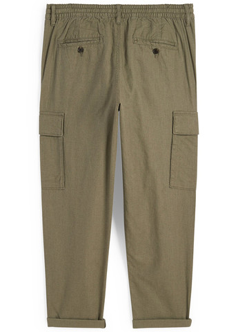 Серо-зеленые кэжуал демисезонные зауженные брюки C&A