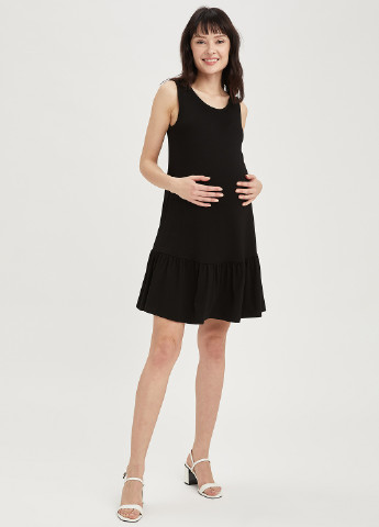 Черное кэжуал платье для беременных а-силуэт DeFacto