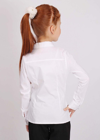 Белая в клетку блузка с длинным рукавом Sasha демисезонная