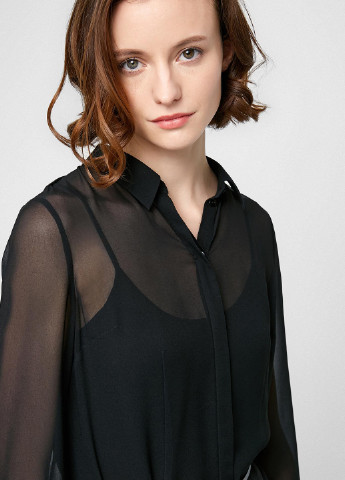 Черное кэжуал платье рубашка Vero Moda градиентное ("омбре")
