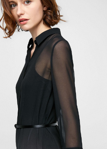 Черное кэжуал платье рубашка Vero Moda градиентное ("омбре")