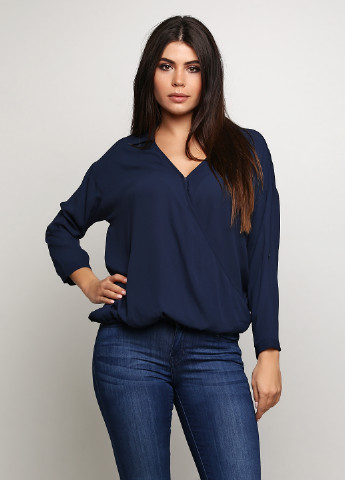 Темно-синяя демисезонная блуза LH