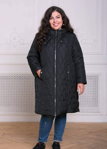 Черное демисезонное Пальто из стеганой ткани МЕЙЛИ черное Tatiana