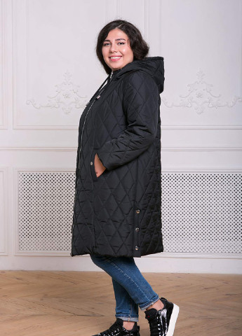 Черное демисезонное Пальто из стеганой ткани МЕЙЛИ черное Tatiana
