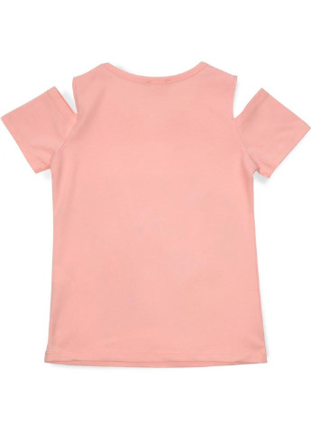 Персикова демісезонна футболка дитяча з дівчинкою (14124-128g-peach) Breeze