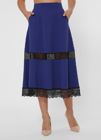 Синяя кэжуал однотонная юбка Fashion Up клешированная