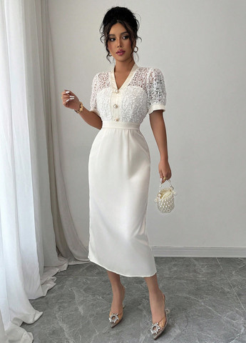 Молочна святковий, вечірня сукня футляр SHEIN однотонна