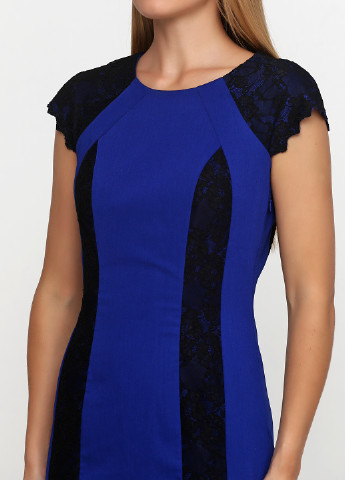 Синее кэжуал платье Sassofono однотонное