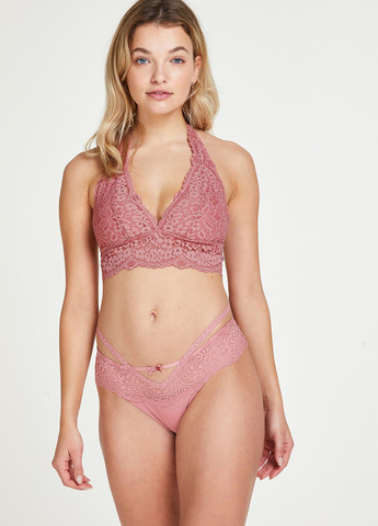 Рожевий бралетт бюстгальтер Hunkemoller без кісточок мереживо, поліамід