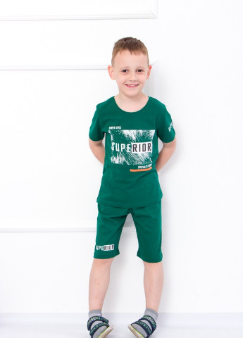 Темно-зелений комплект для хлопчика (футболка+шорти) Носи своє 6102