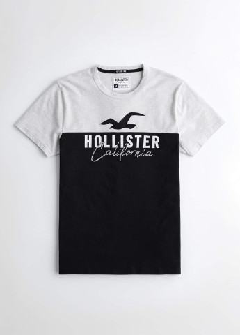 Черно-белая футболка Hollister