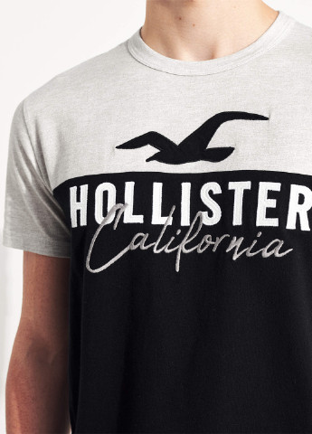 Черно-белая футболка Hollister