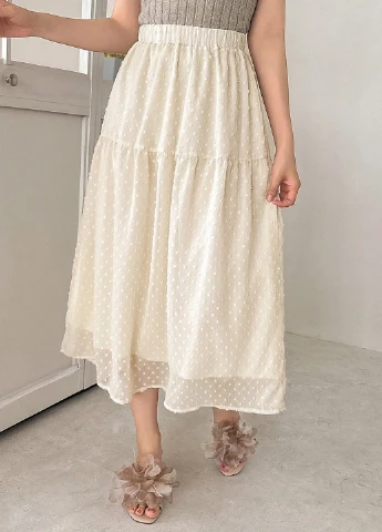 Кремовая кэжуал однотонная юбка SHEIN
