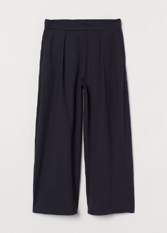 Темно-синие кэжуал летние палаццо брюки H&M