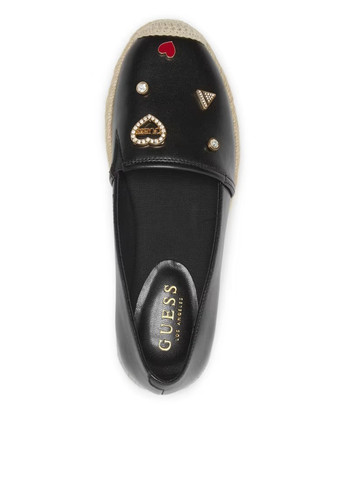 Чорні еспадрильї Guess однотонний стрази, джут, логотип (324631940)