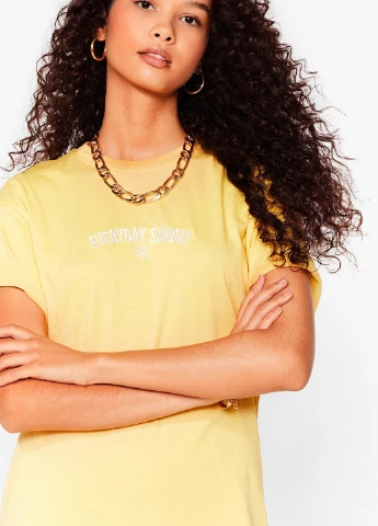 Жовтий кежуал сукня сукня-футболка Nasty Gal однотонна