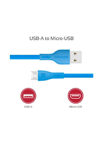Кабель синхронизации Promate micro-usb powerbeam-m blue (145384730)