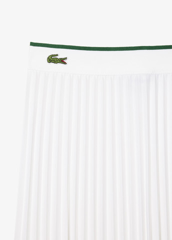 Белая кэжуал однотонная юбка Lacoste плиссе