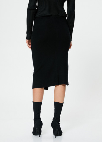 Черная кэжуал однотонная юбка KOTON а-силуэта (трапеция)