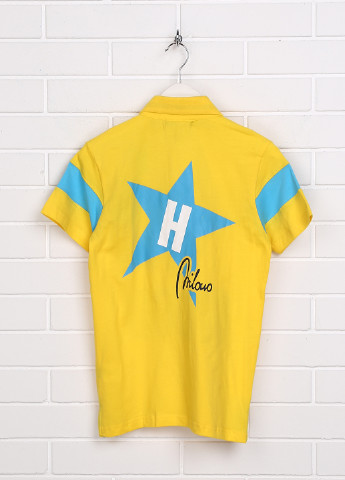 Желтая детская футболка-поло для мальчика Hollywood с надписью