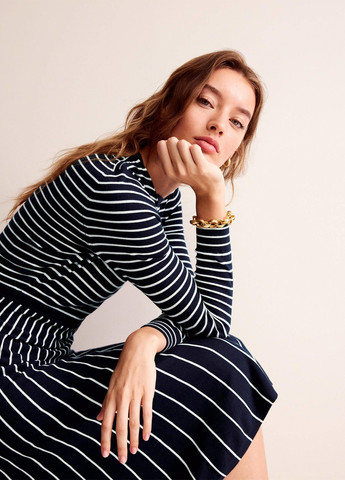 Темно-синее кэжуал платье Boden в полоску