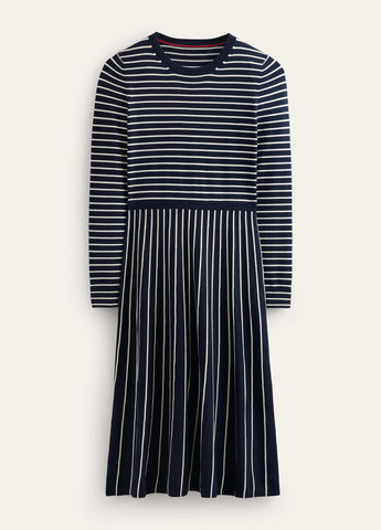 Темно-синее кэжуал платье Boden в полоску