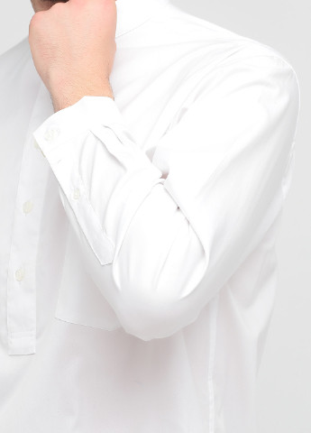 Белая кэжуал рубашка однотонная The J. Peterman Company