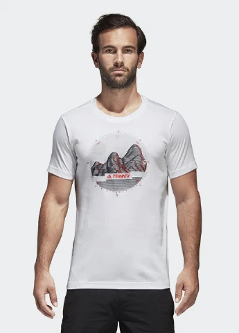 Біла футболка з коротким рукавом adidas