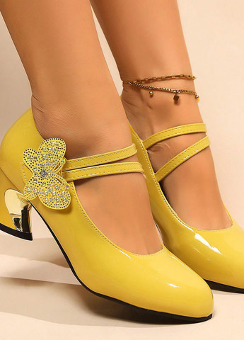 SHEIN Туфлі мері джейн жовтий з штучна шкіра, китай — демісезон (332111703)