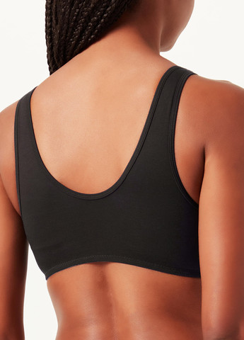 Чёрный топ бюстгальтер Emporio Armani без косточек хлопок