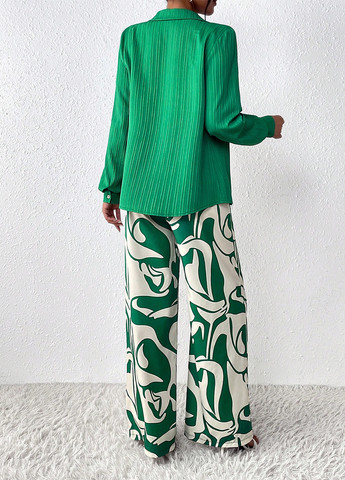 Комбинированный демисезонный комплект (рубашка, брюки) SHEIN