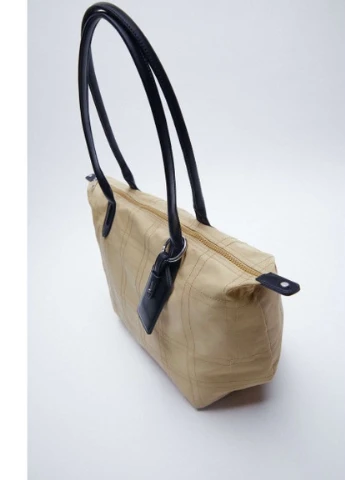 Сумка Tote с декоративной строчкой LP01 Бежевый Zara (224980926)