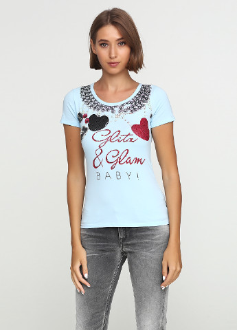 Блакитна літня футболка Glitz & Glam