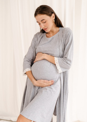 Халат для вагітних та годуючих матусь пудровий To Be (228254768)