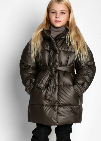 Коричневая зимняя пуховая куртка для девочек от 6 до 17 лет X-Woyz